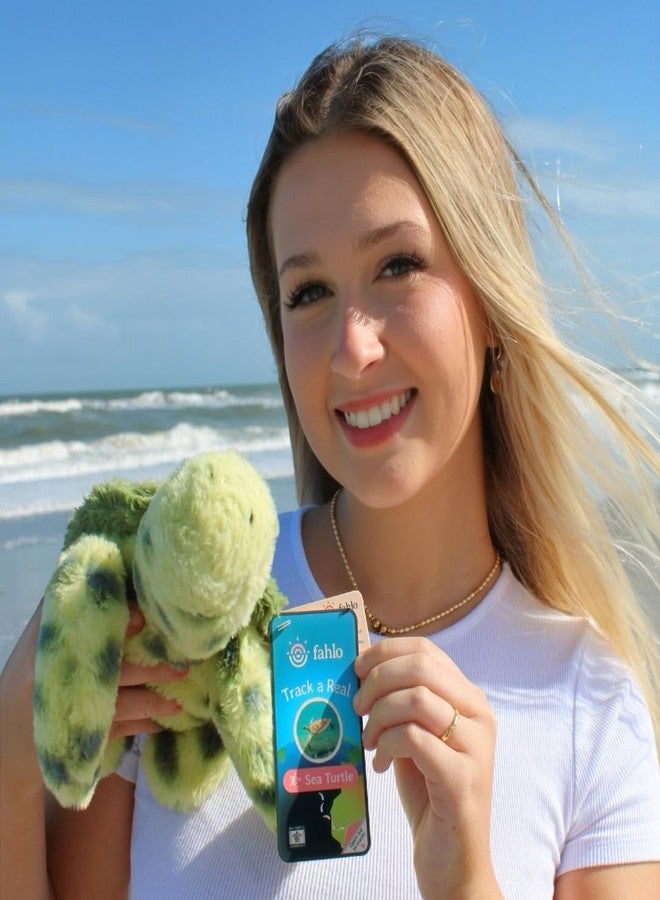 Fahlo Tracking Plush | Includes 12" Plush, Interactive 3D Tracking Map, and Wildlife Conservation Support | Eco-Friendly & Safe for All Ages | (Turtle) - Image 4